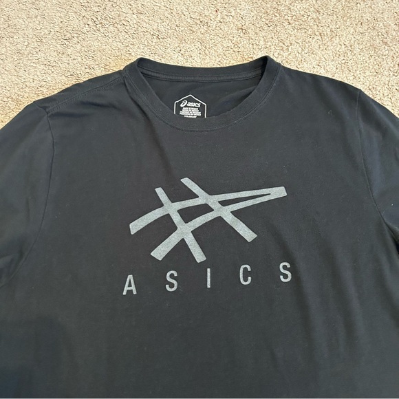 Asics Men’s Shirt Medium Black with Logo - Picture 5 of 9